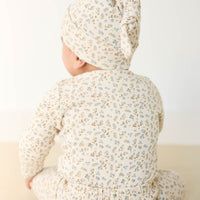Organic Cotton Fernley Bodysuit - Blueberry Ditsy Childrens Bodysuit from Jamie Kay USA