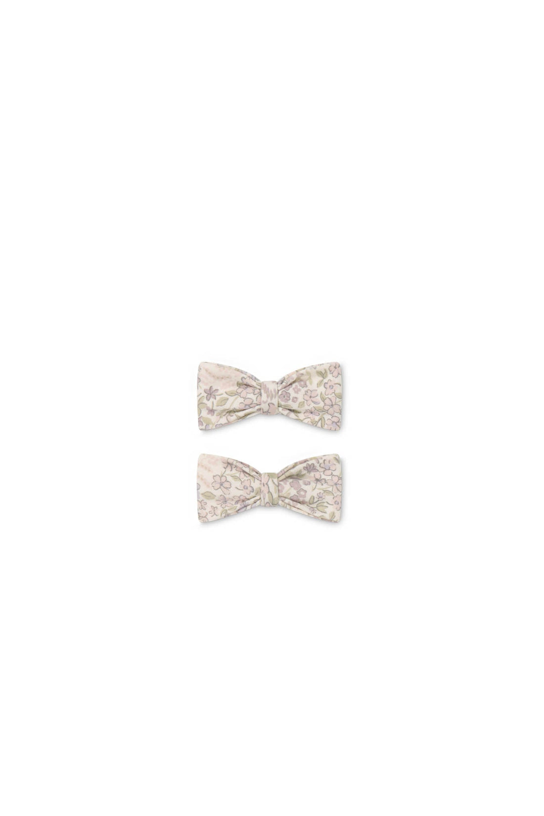 Organic Cotton Bow 2PK - April Floral Mauve Childrens Bow from Jamie Kay USA