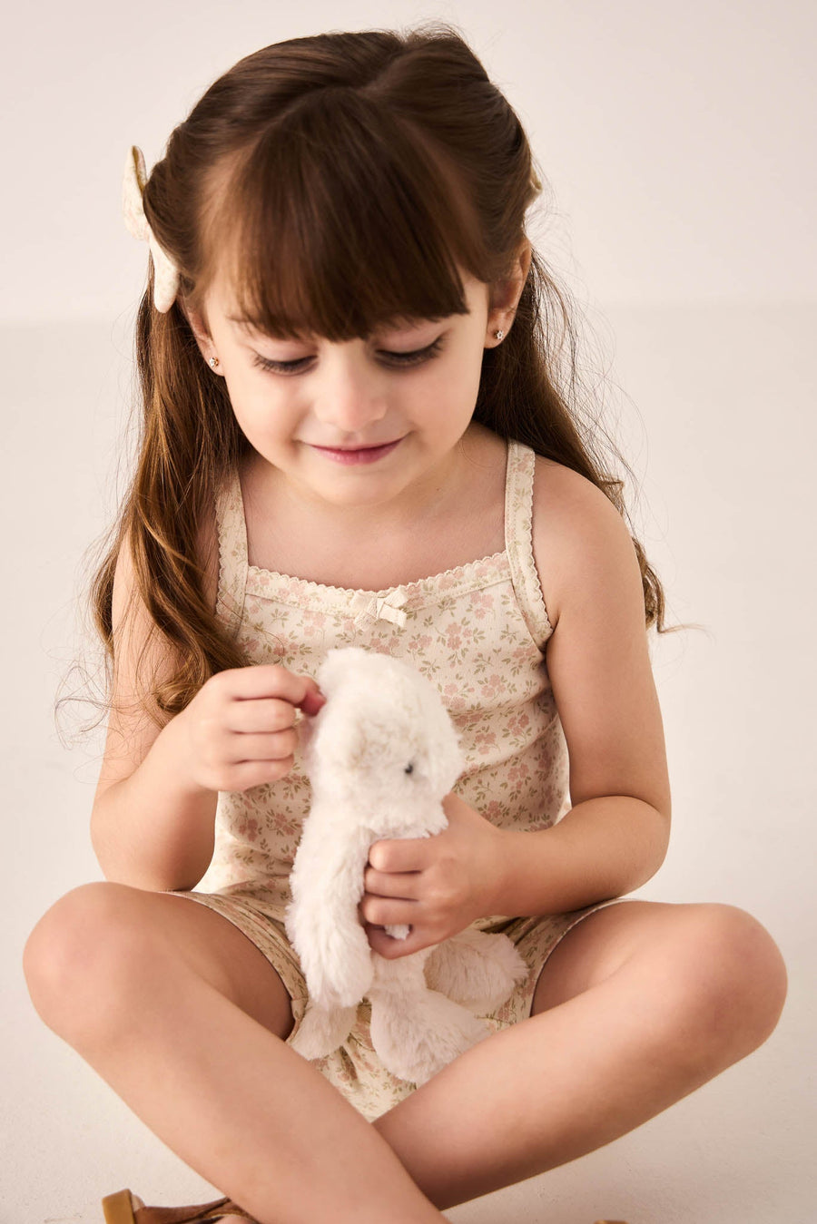Organic Cotton Singlet - Rosalie Floral Mauve Childrens Singlet from Jamie Kay USA