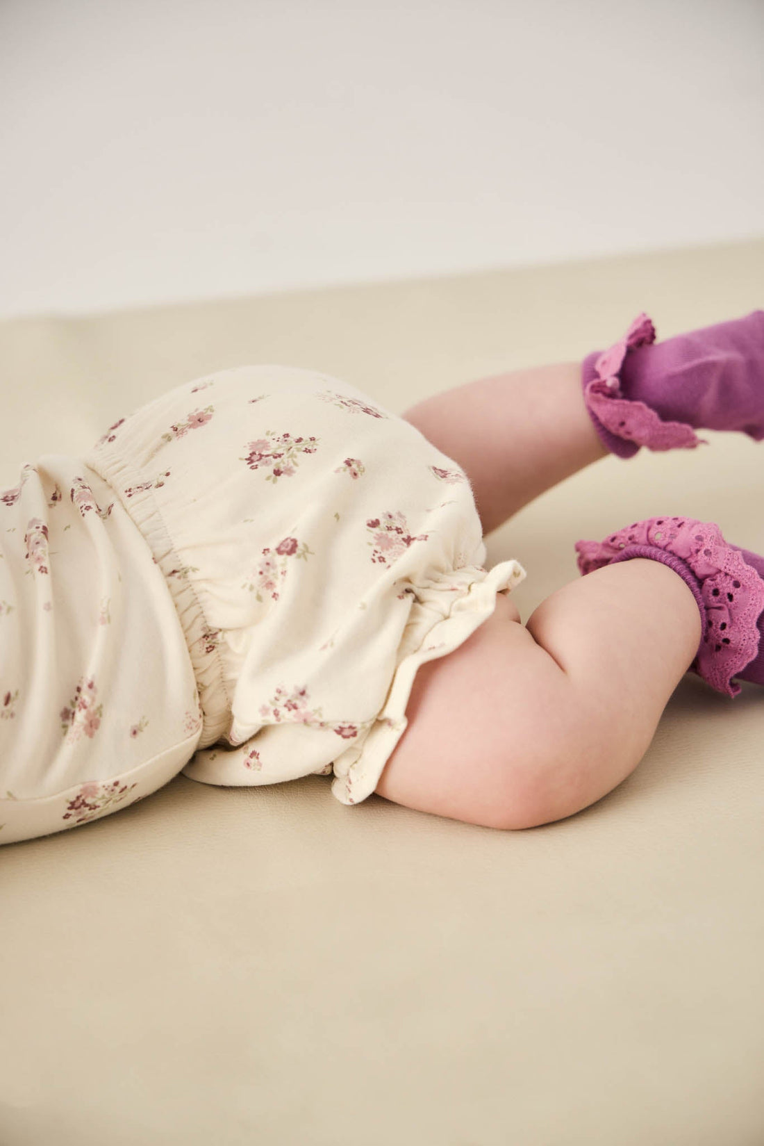 Organic Cotton Frill Bloomer - Lauren Floral Tofu Childrens Bloomer from Jamie Kay USA