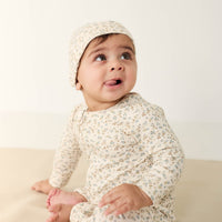 Organic Cotton Knot Beanie - Blueberry Ditsy Childrens Hat from Jamie Kay USA