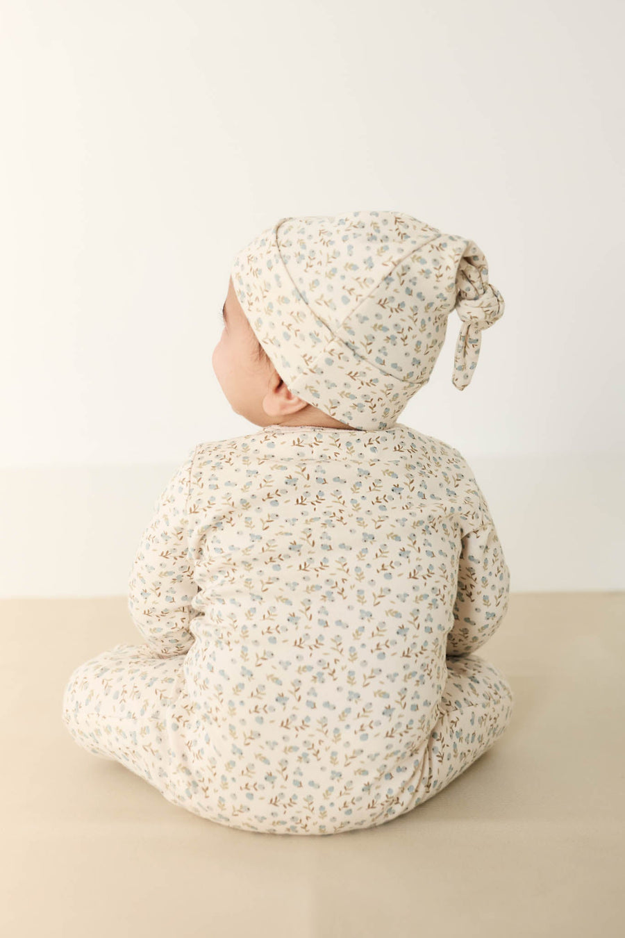 Organic Cotton Reese Zip Onepiece - Blueberry Ditsy Childrens Onepiece from Jamie Kay USA