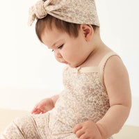 Organic Cotton Bridget Singlet Bodysuit - April Floral Mauve Childrens Bodysuit from Jamie Kay USA