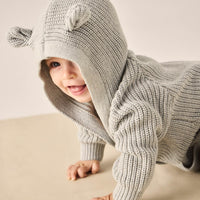 Bear Knit Onepiece - Ocean Spray Fleck Childrens Onepiece from Jamie Kay USA