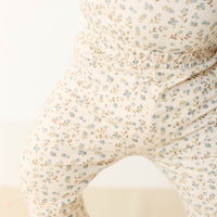 Organic Cotton Everyday Legging - Blueberry Ditsy Childrens Legging from Jamie Kay USA