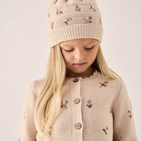 Delilah Knitted Hat - Delilah Jacquard Misty Rose Childrens Hat from Jamie Kay USA