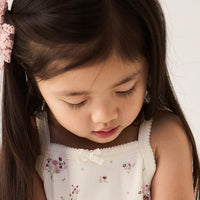 Organic Cotton Singlet - Lauren Floral Tofu Childrens Singlet from Jamie Kay USA