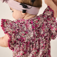 Organic Cotton Martha Playsuit - Garden Print Childrens Playsuit from Jamie Kay USA