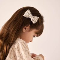 Organic Cotton Bow 2PK - Ariella Eggnog Childrens Bow from Jamie Kay USA