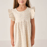 Organic Cotton Ada Dress - Rosalie Floral Mauve Childrens Dress from Jamie Kay USA