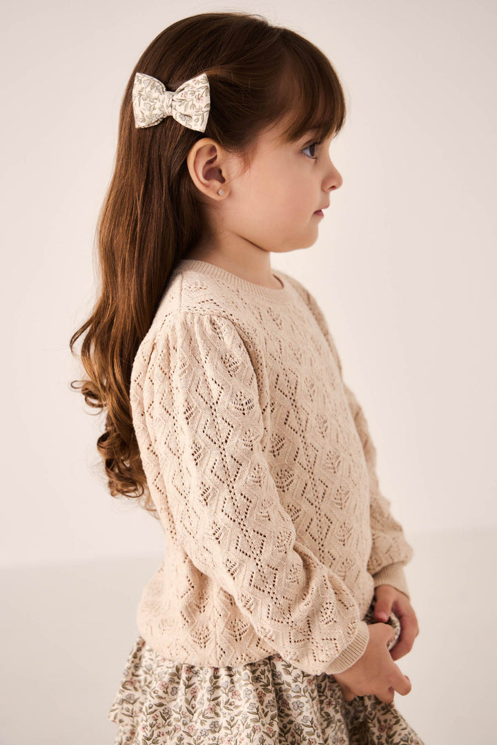 Mila Jumper - Light Oatmeal Marle Childrens Jumper from Jamie Kay USA