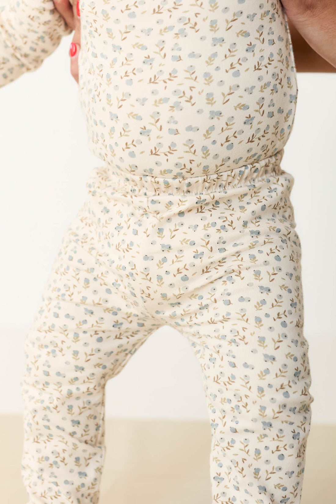 Organic Cotton Everyday Legging - Blueberry Ditsy Childrens Legging from Jamie Kay USA