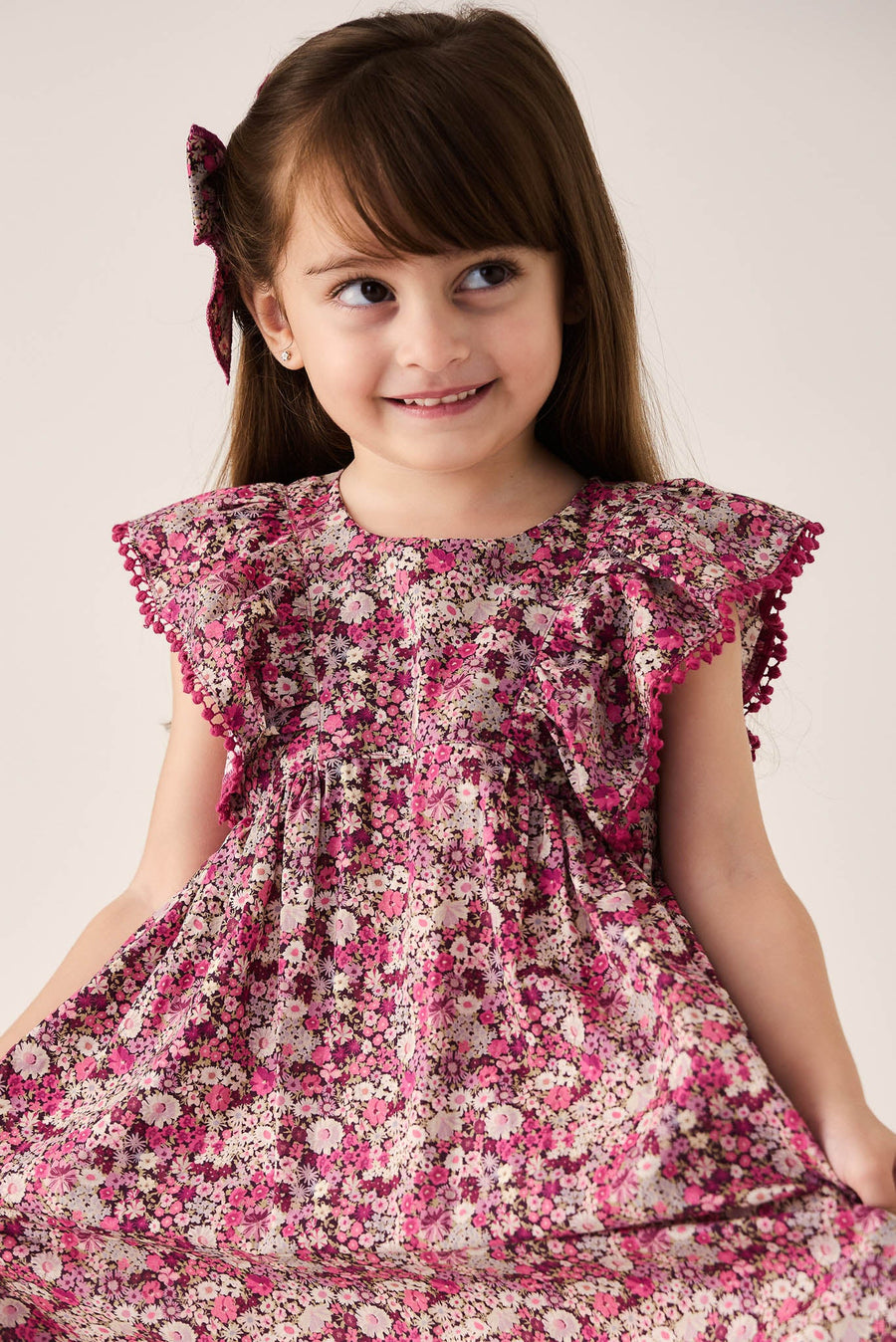 Organic Cotton Gabrielle Dress - Garden Print Childrens Dress from Jamie Kay USA