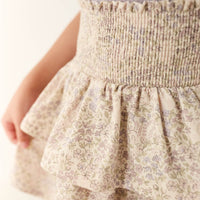 Organic Cotton Ruby Skirt - April Floral Mauve Childrens Skirt from Jamie Kay USA