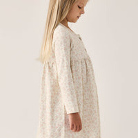 Organic Cotton Poppy Dress - Rosalie Floral Mauve Childrens Dress from Jamie Kay USA