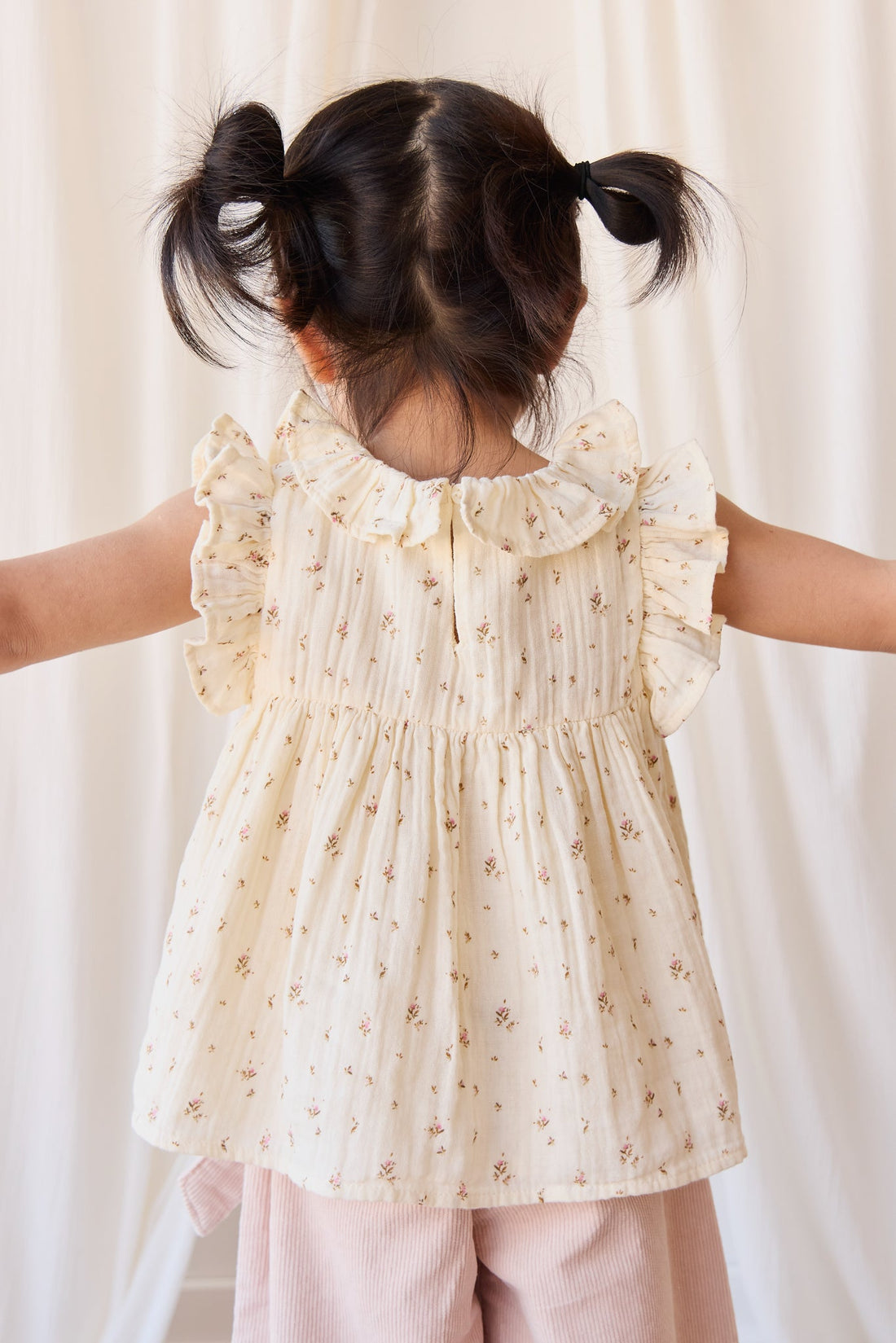 Organic Cotton Muslin Banks Blouse - Dina Antique Childrens Top from Jamie Kay USA