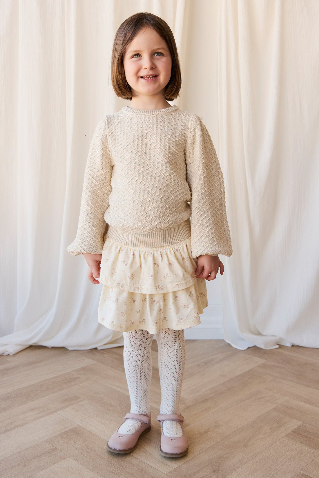 Organic Cotton Ruby Skirt - Thelma Parchment Childrens Skirt from Jamie Kay USA