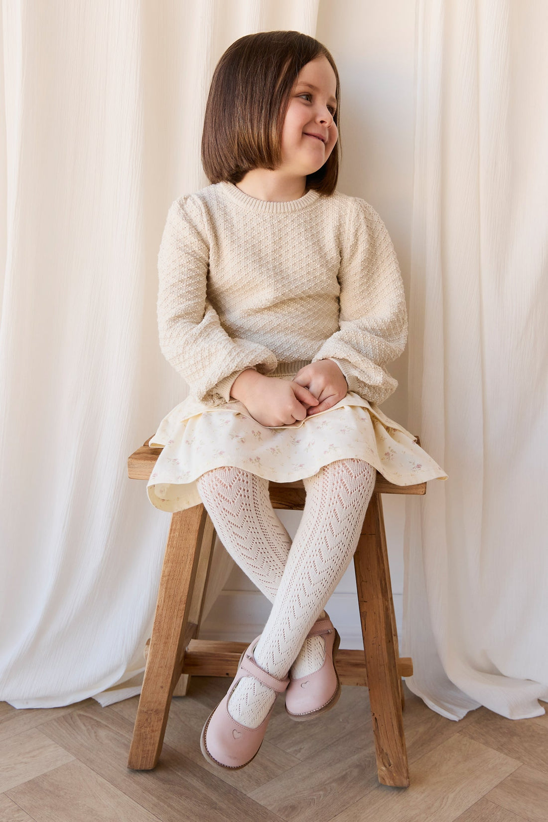 Organic Cotton Ruby Skirt - Thelma Parchment Childrens Skirt from Jamie Kay USA