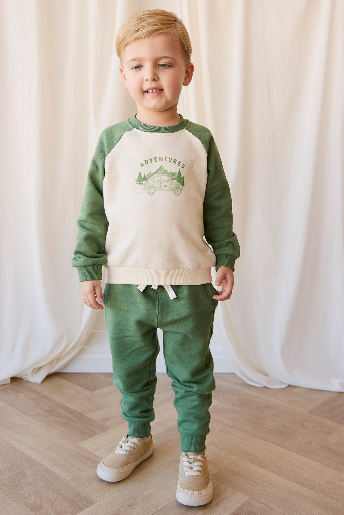 Organic Cotton Dominic Track Pant - Snow Pea Childrens Pant from Jamie Kay USA