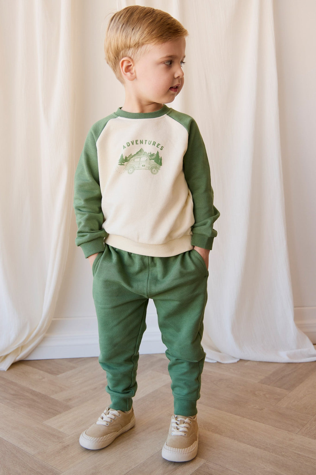 Organic Cotton Dominic Track Pant - Snow Pea Childrens Pant from Jamie Kay USA