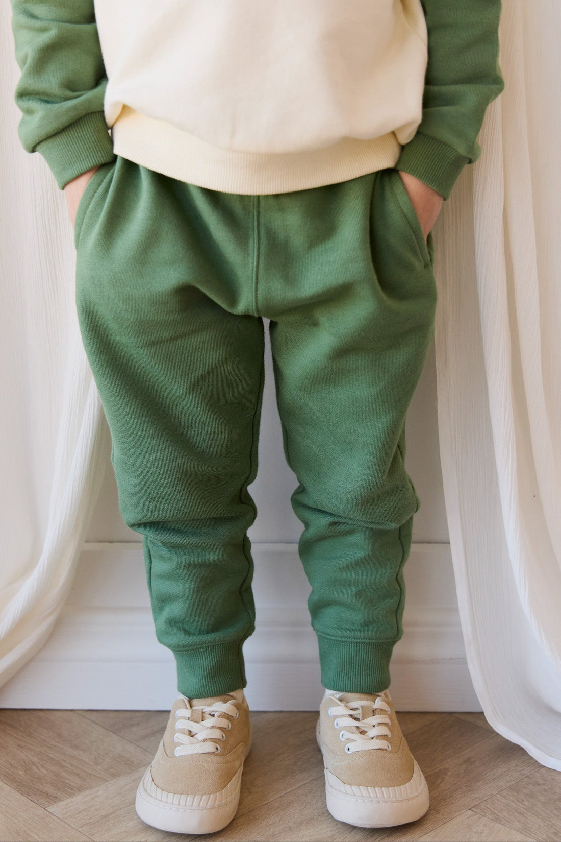 Organic Cotton Dominic Track Pant - Snow Pea Childrens Pant from Jamie Kay USA