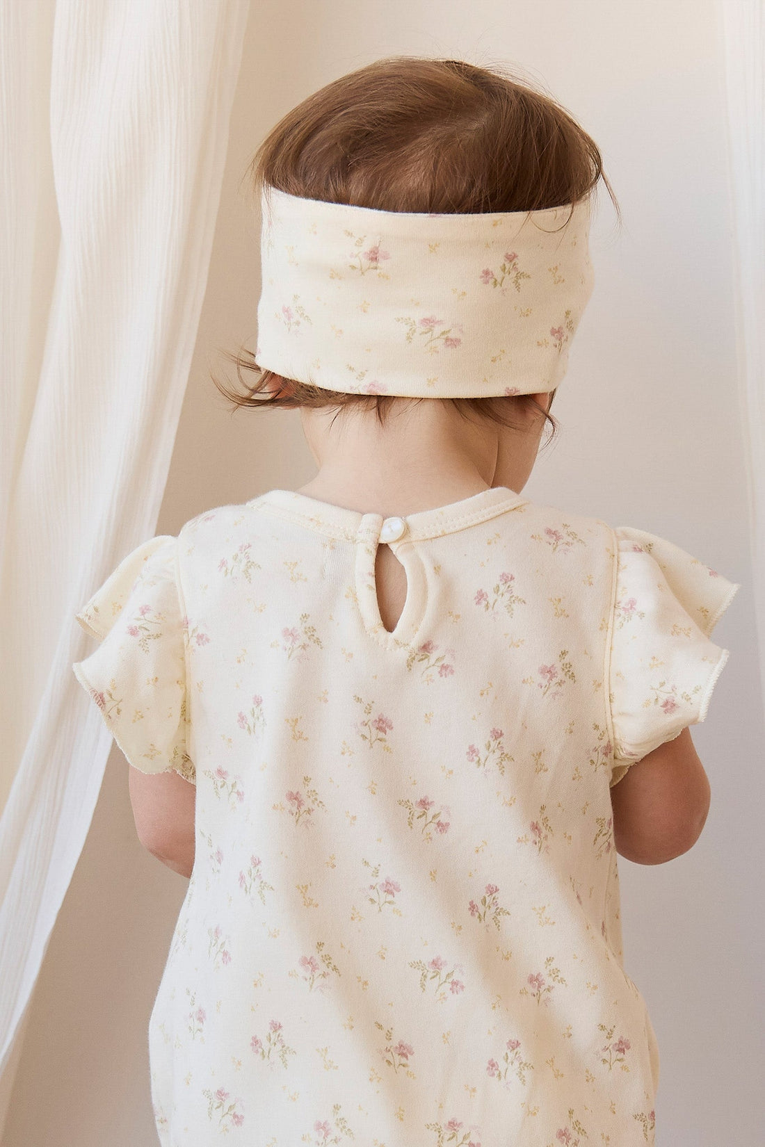 Organic Cotton Sage Onepiece - Thelma Parchment Childrens Onepiece from Jamie Kay USA