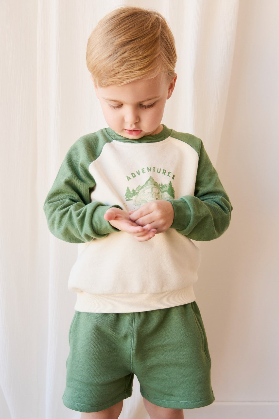 Organic Cotton Jalen Short - Snow Pea Childrens Short from Jamie Kay USA