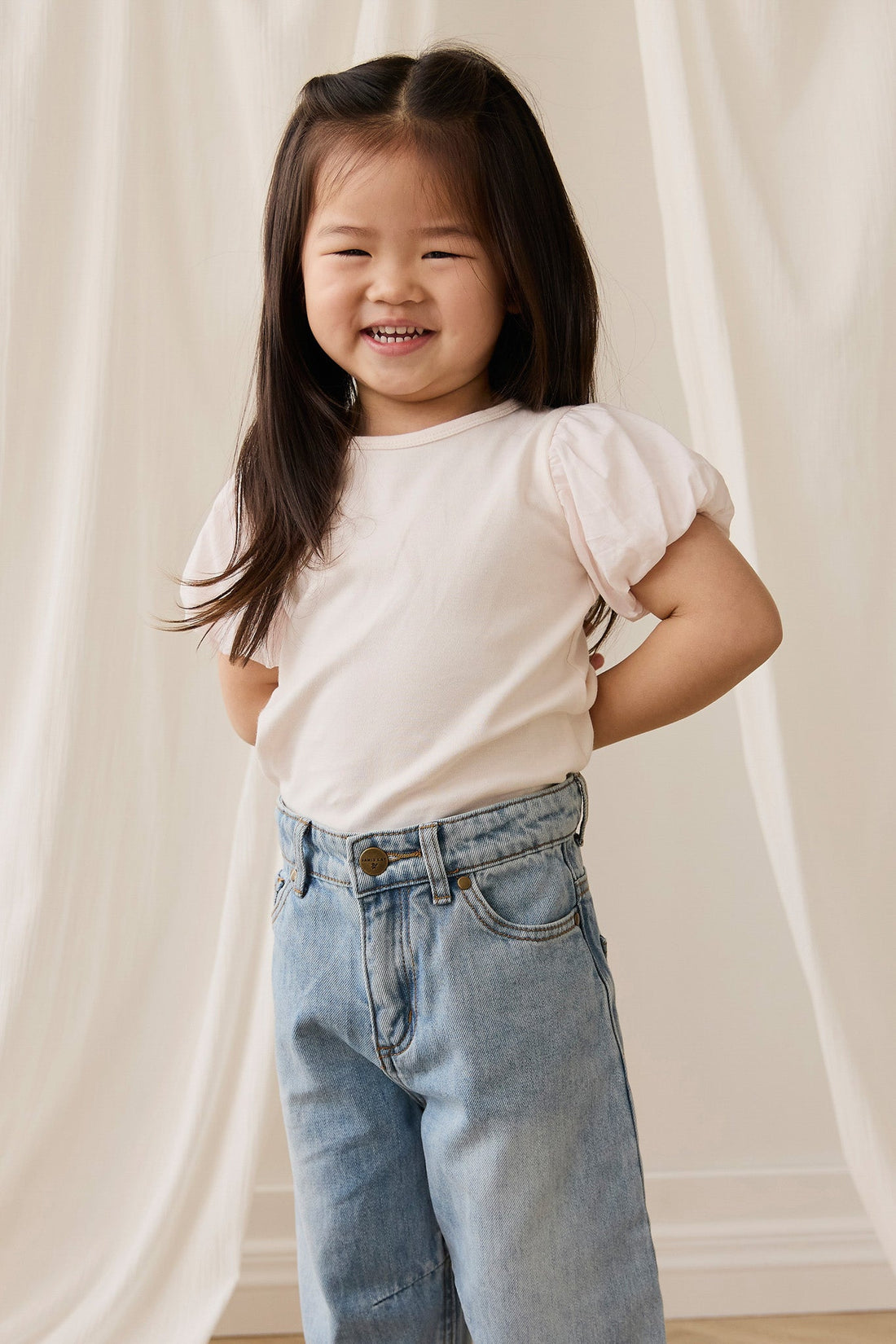 Pima Cotton Myla Top - Blushed Rose Childrens Top from Jamie Kay USA