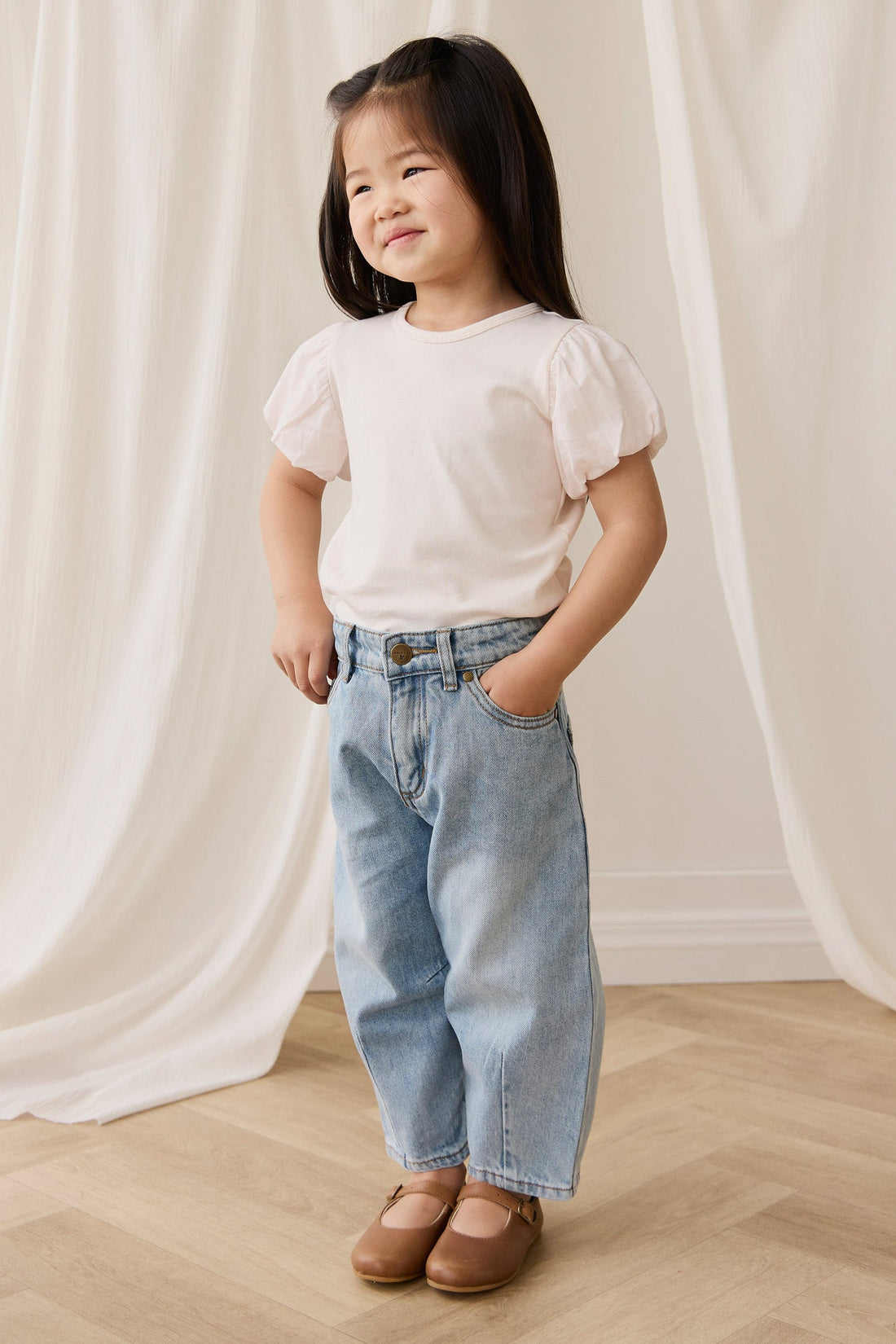 Pima Cotton Myla Top - Blushed Rose Childrens Top from Jamie Kay USA