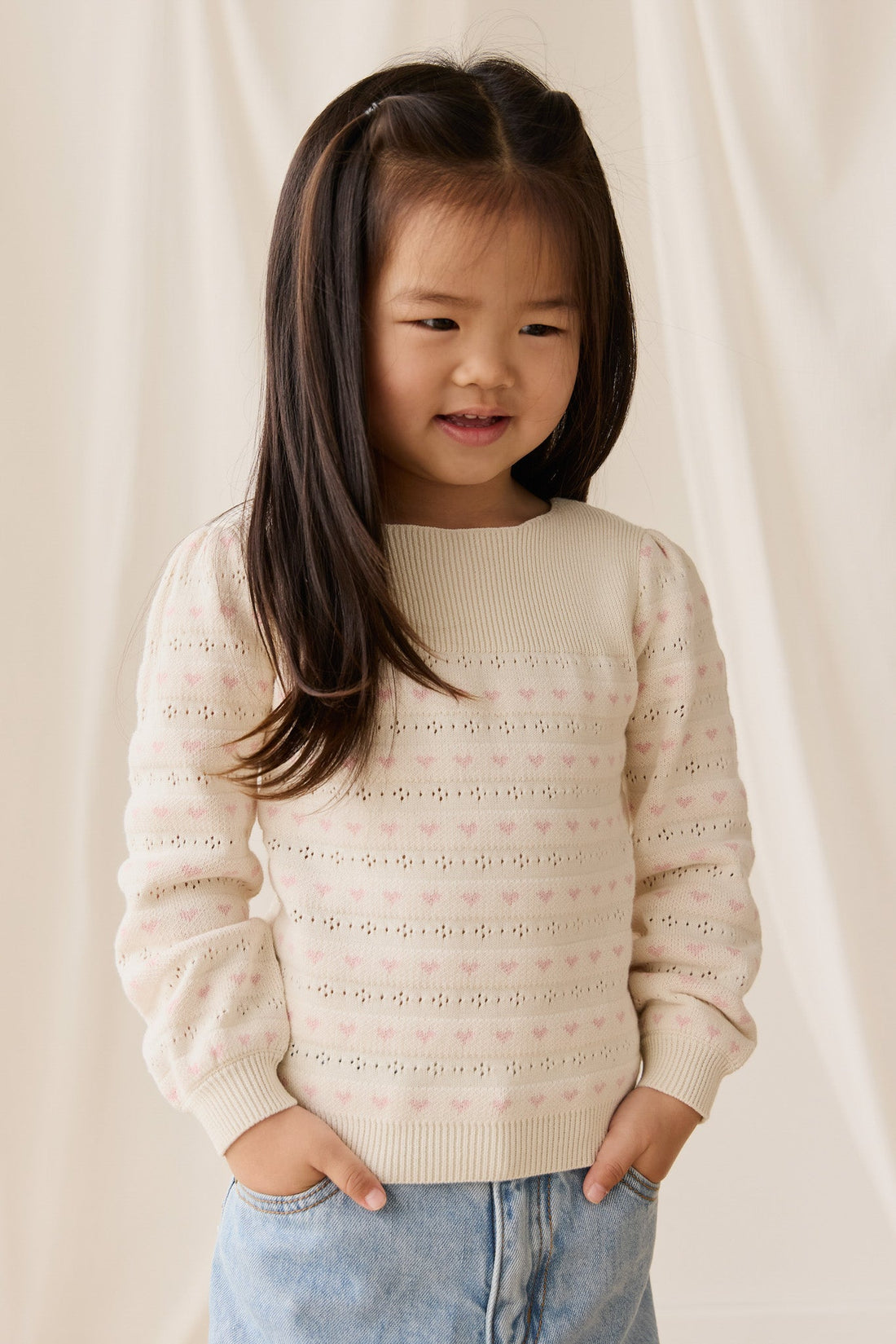 Norah Jumper - Norah Jacquard Tofu Childrens Top from Jamie Kay USA