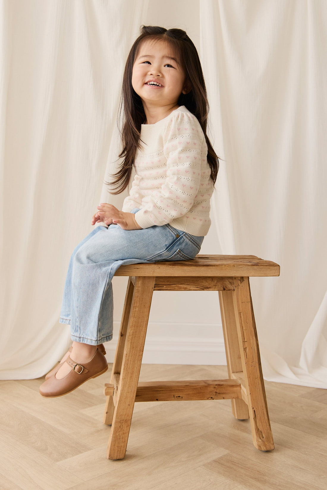 Norah Jumper - Norah Jacquard Tofu Childrens Top from Jamie Kay USA