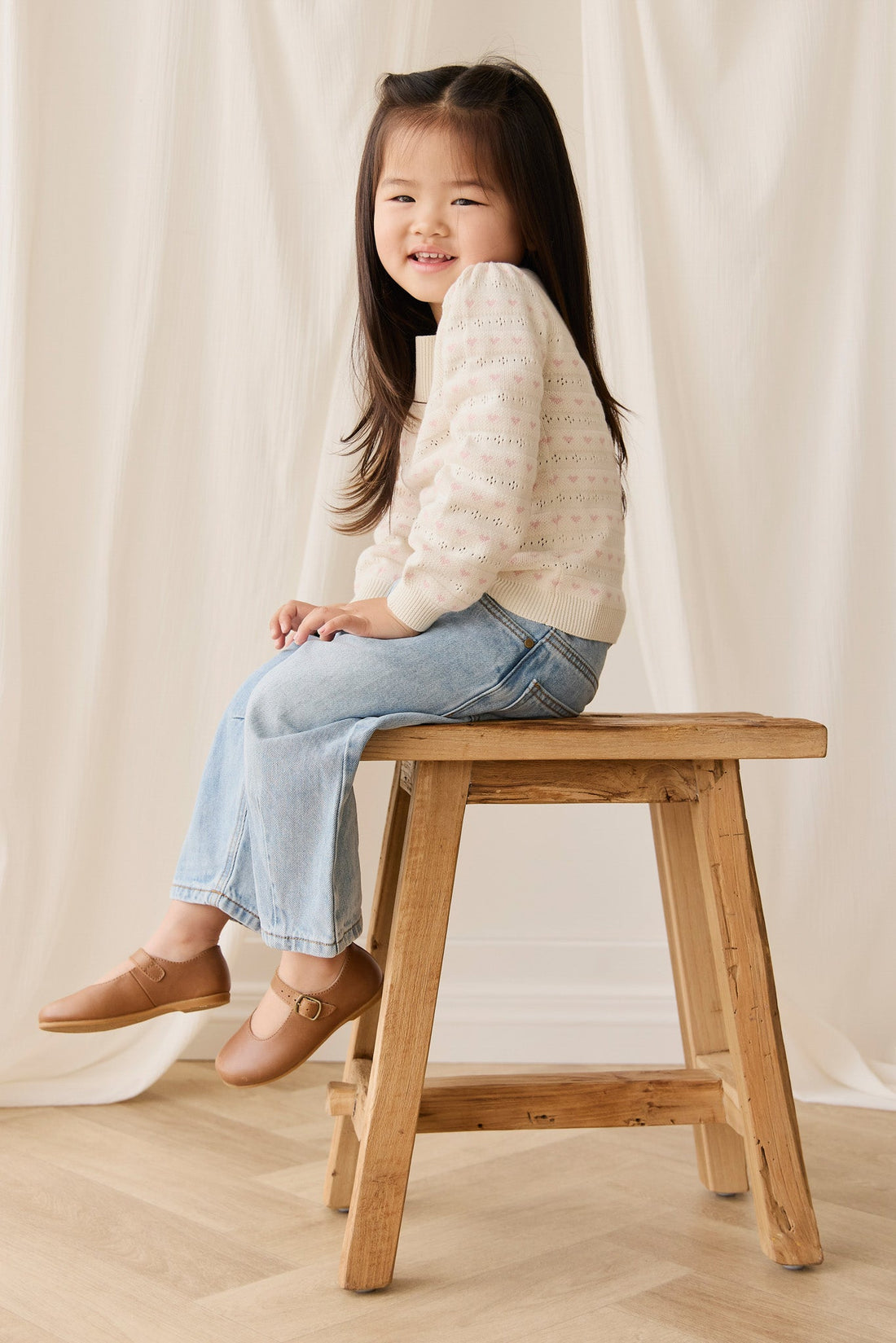 Norah Jumper - Norah Jacquard Tofu Childrens Top from Jamie Kay USA