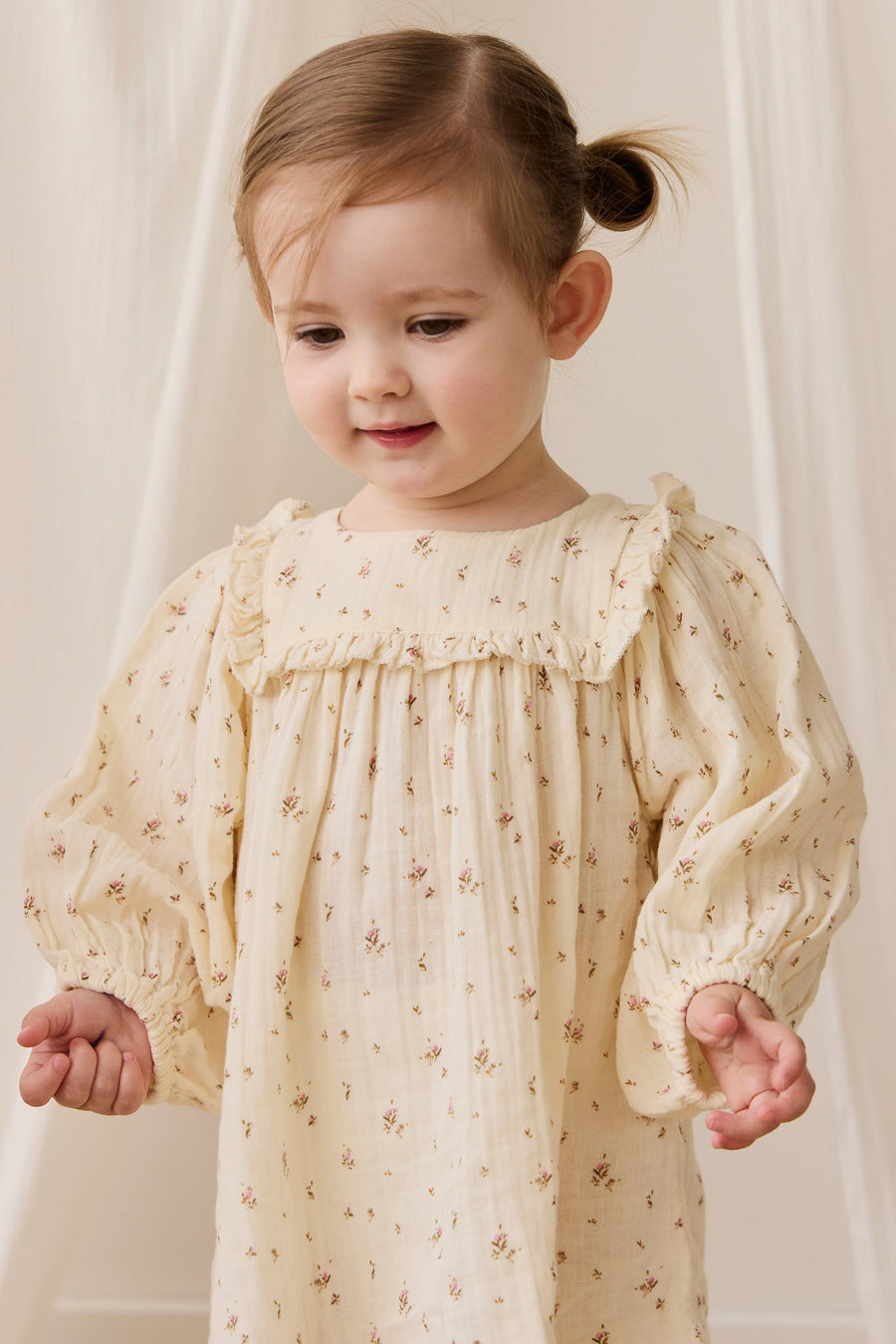 Organic Cotton Muslin Amira Dress - Dina Antique Childrens Dress from Jamie Kay USA
