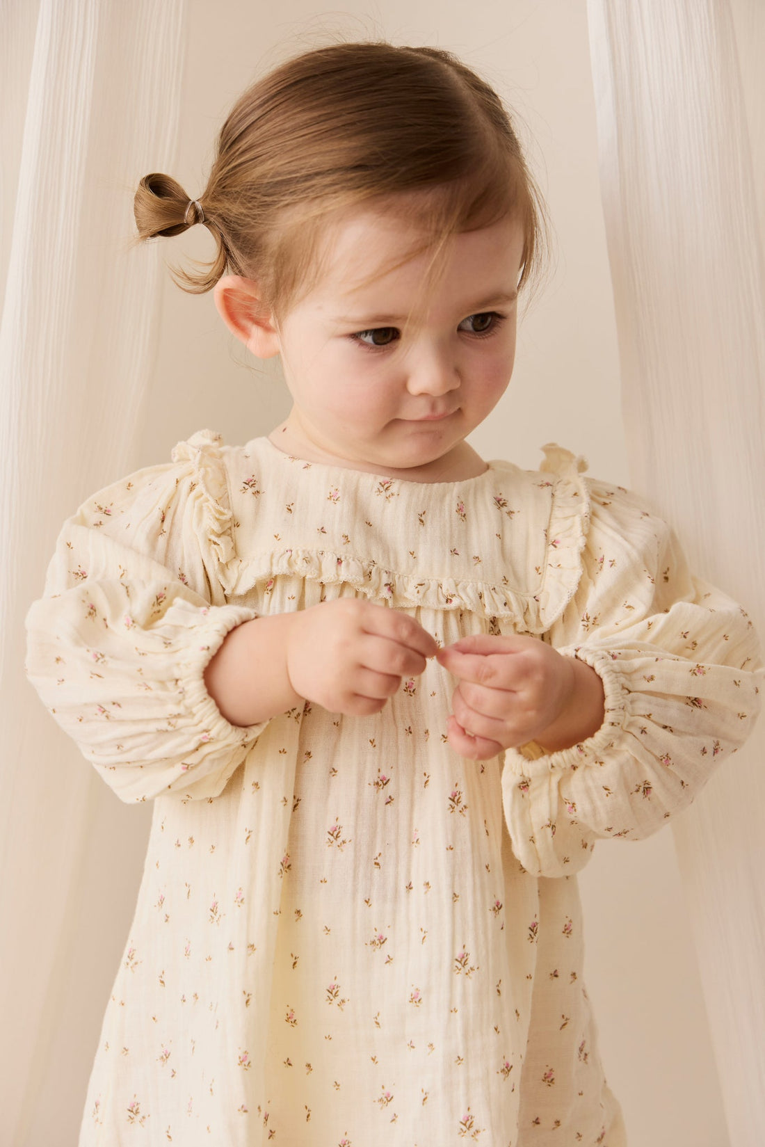 Organic Cotton Muslin Amira Dress - Dina Antique Childrens Dress from Jamie Kay USA