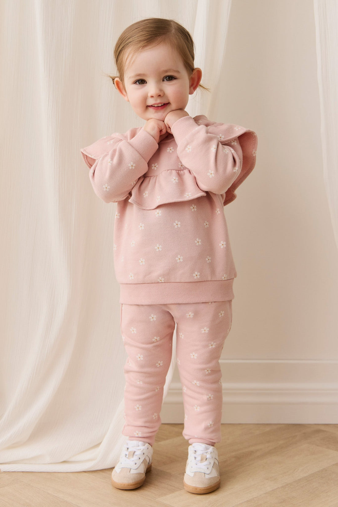 Organic Cotton Lilith Track Pant - Josie Floral Childrens Pant from Jamie Kay USA