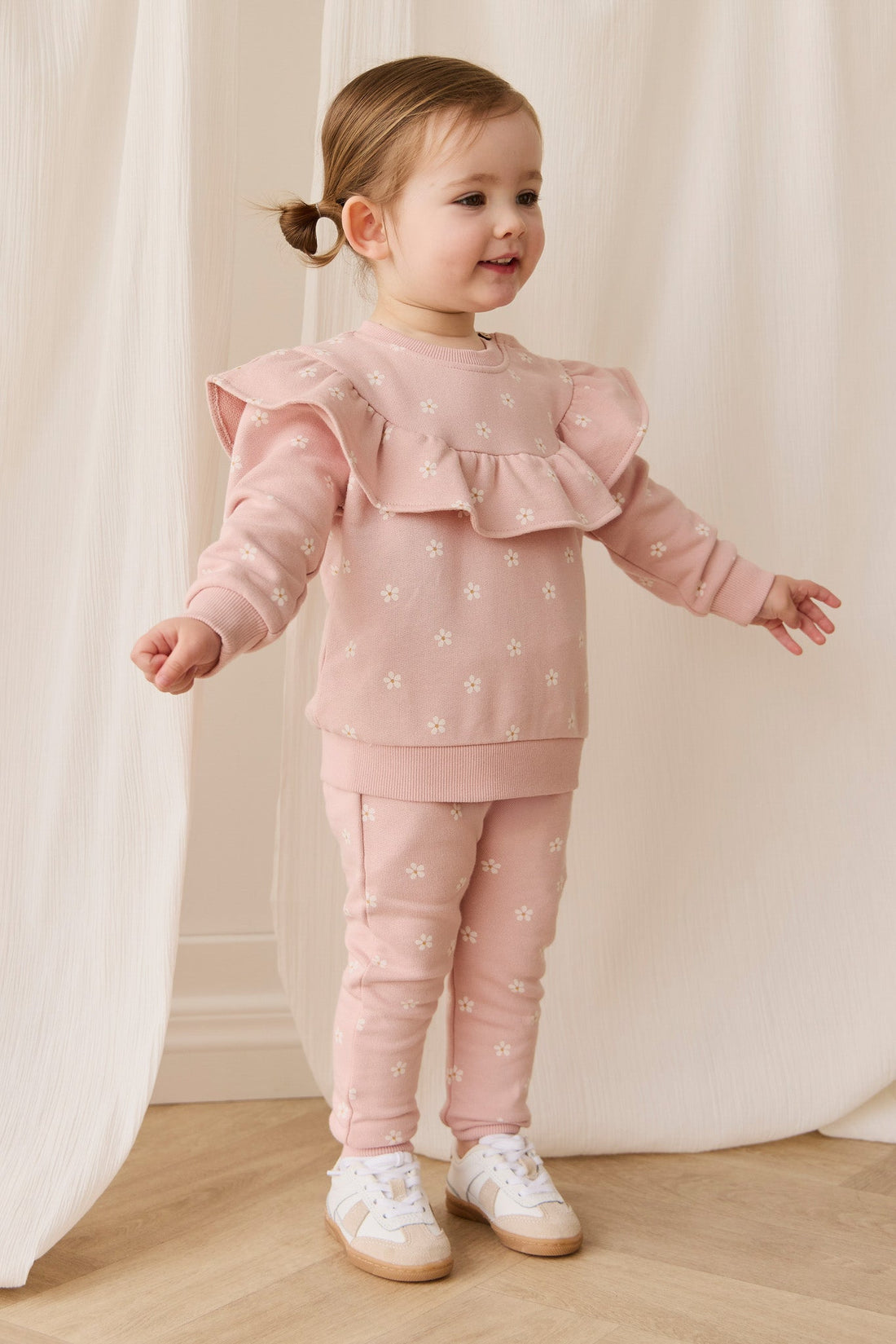 Organic Cotton Lilith Track Pant - Josie Floral Childrens Pant from Jamie Kay USA