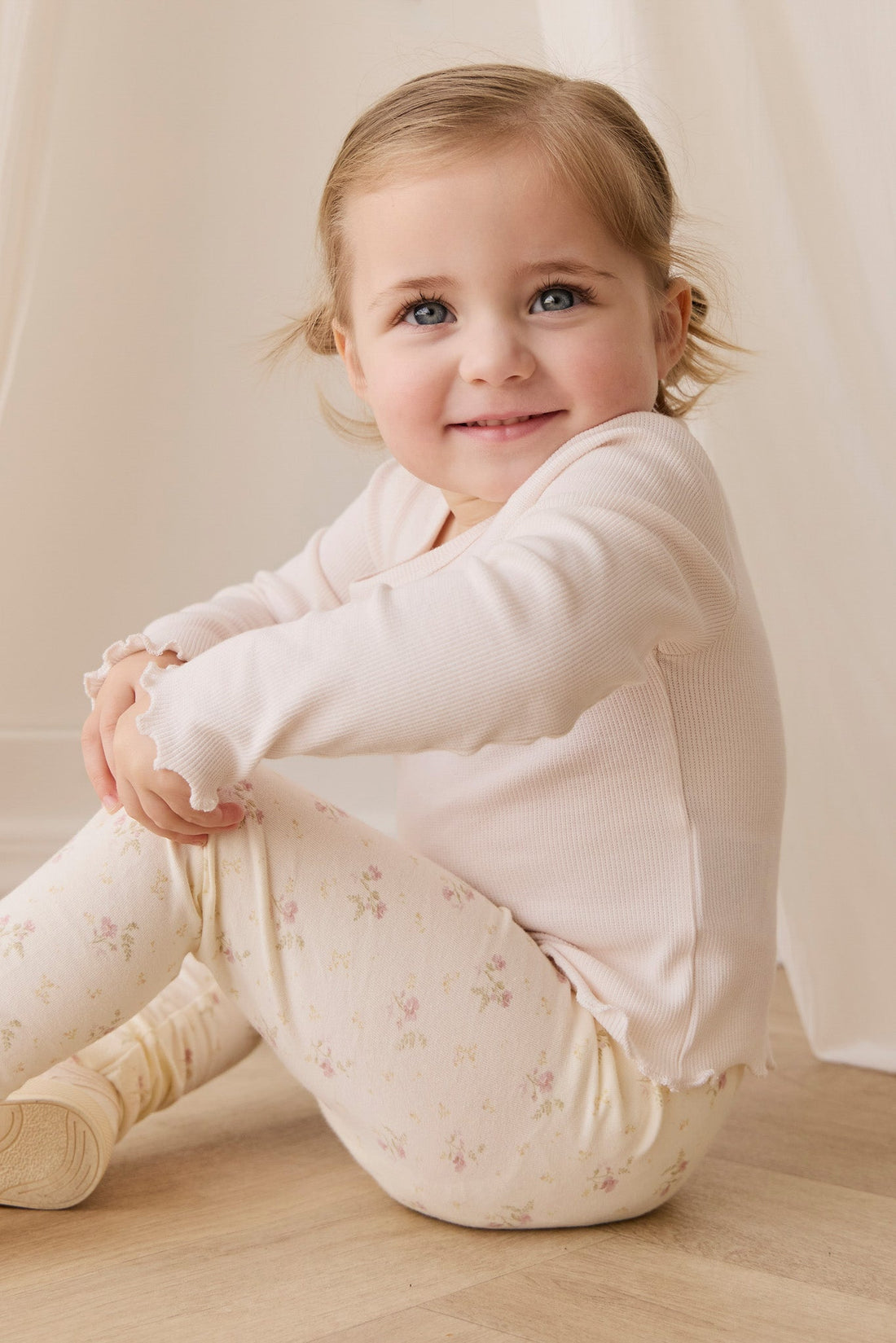 Organic Cotton Everyday Legging - Thelma Parchment Childrens Legging from Jamie Kay USA