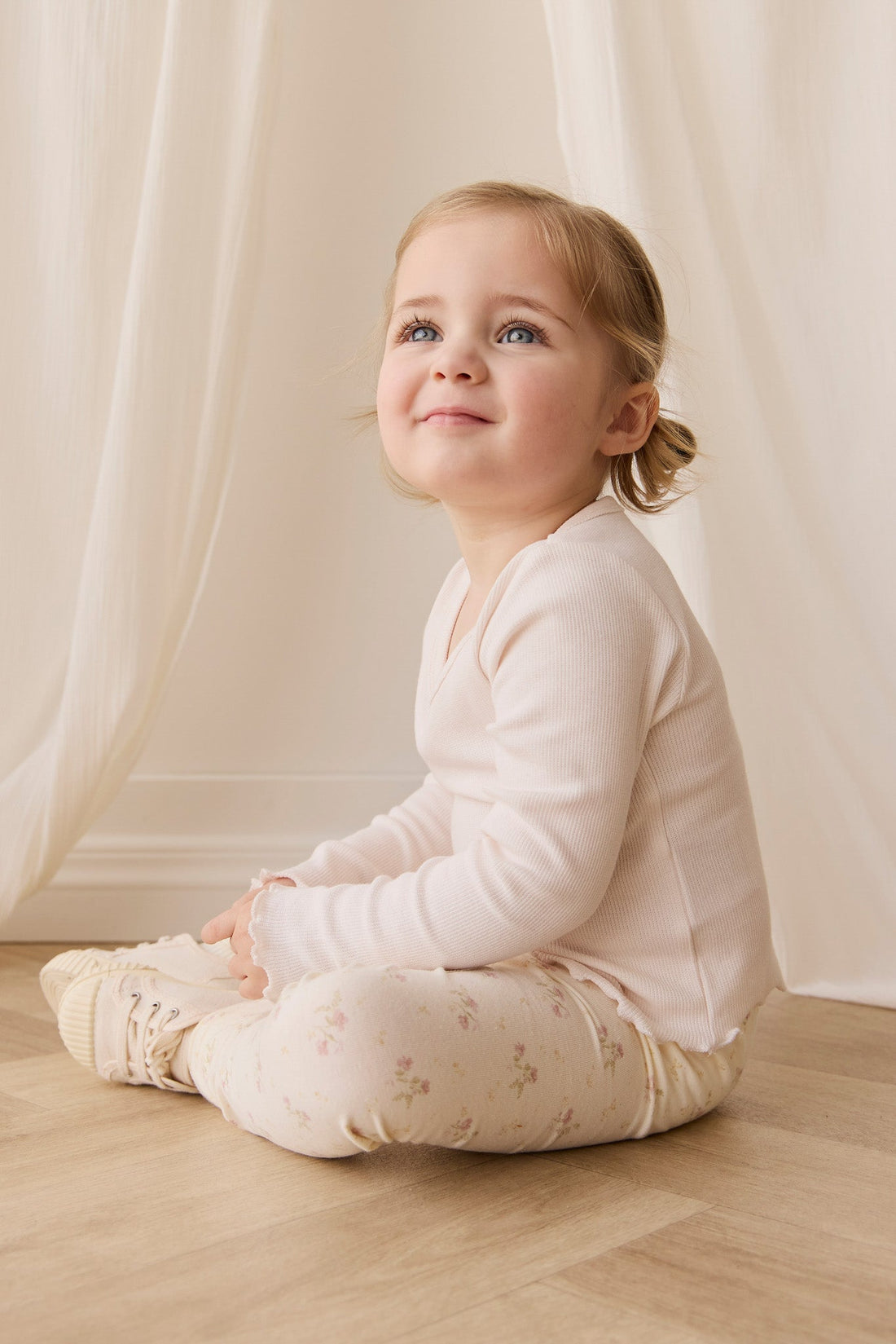 Organic Cotton Everyday Legging - Thelma Parchment Childrens Legging from Jamie Kay USA