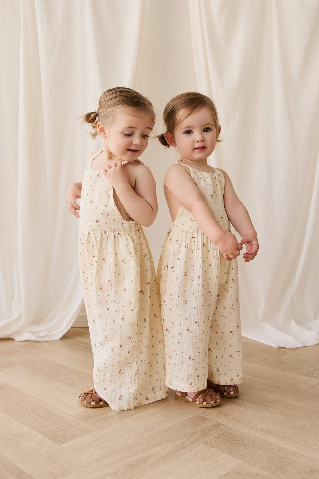 Organic Cotton Muslin Lana Jumpsuit - Dina Antique Childrens Jumpsuit from Jamie Kay USA