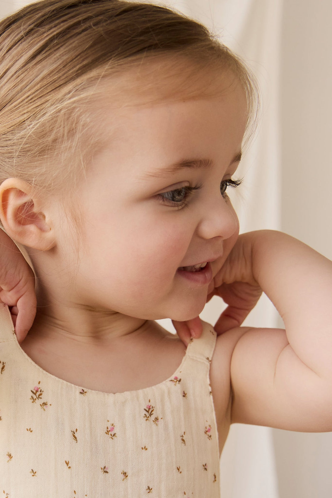 Organic Cotton Muslin Lana Jumpsuit - Dina Antique Childrens Jumpsuit from Jamie Kay USA