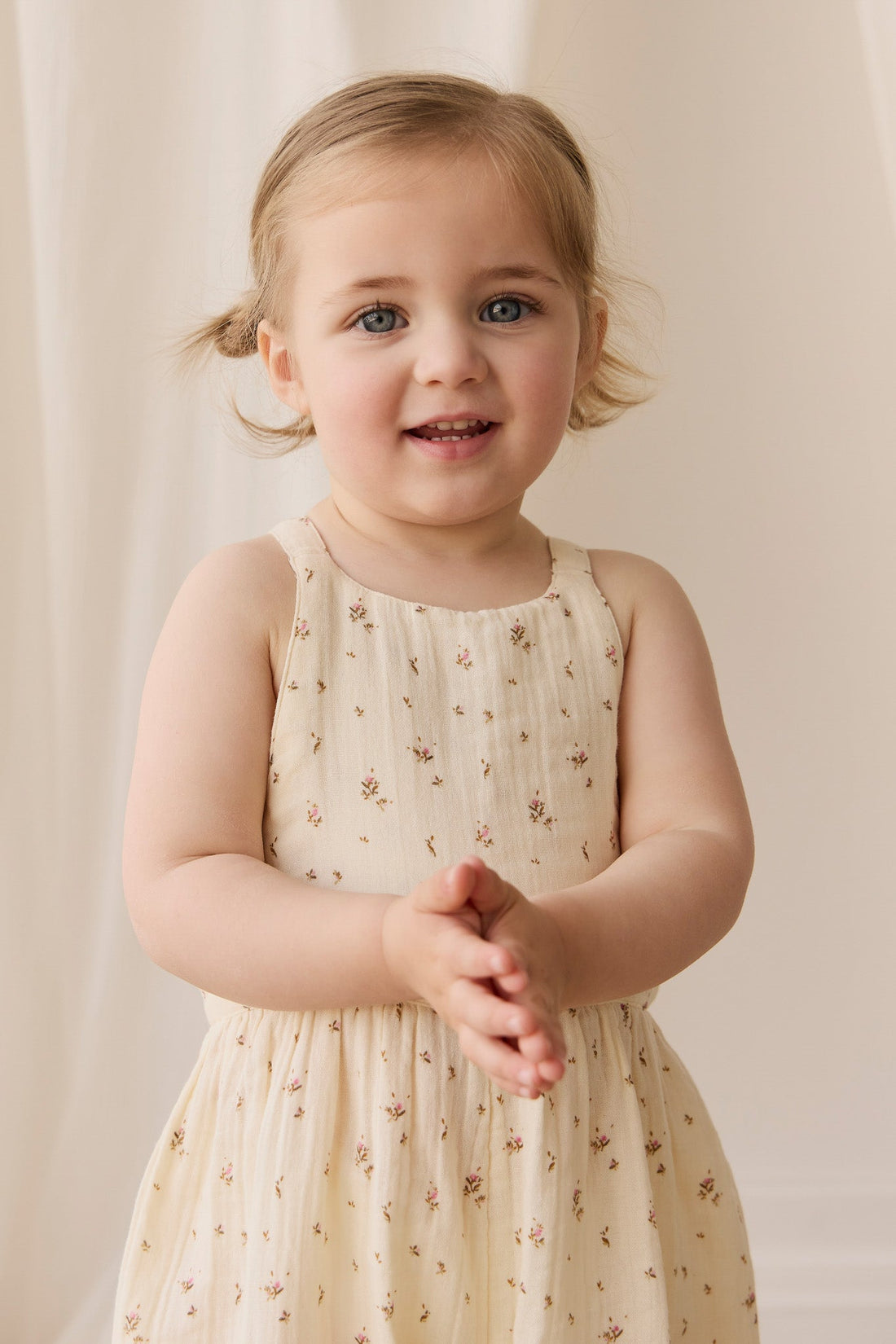 Organic Cotton Muslin Lana Jumpsuit - Dina Antique Childrens Jumpsuit from Jamie Kay USA