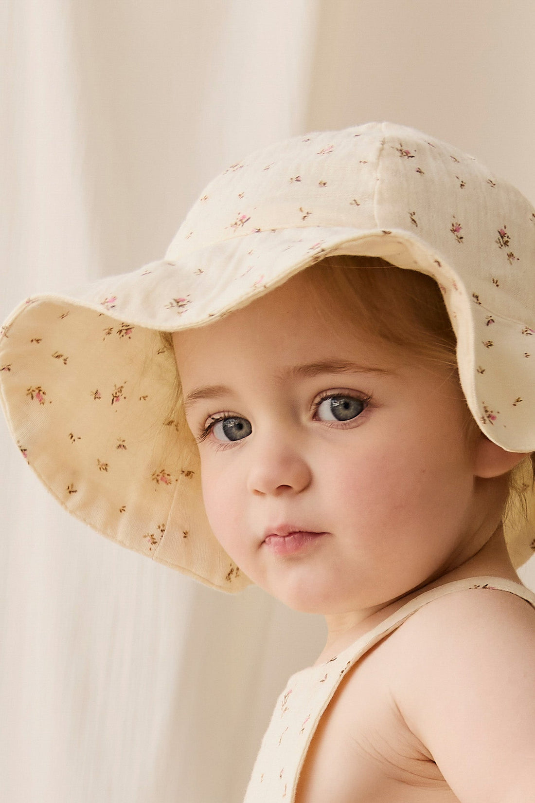 Organic Cotton Muslin Noelle Hat - Dina Antique Childrens Hat from Jamie Kay USA