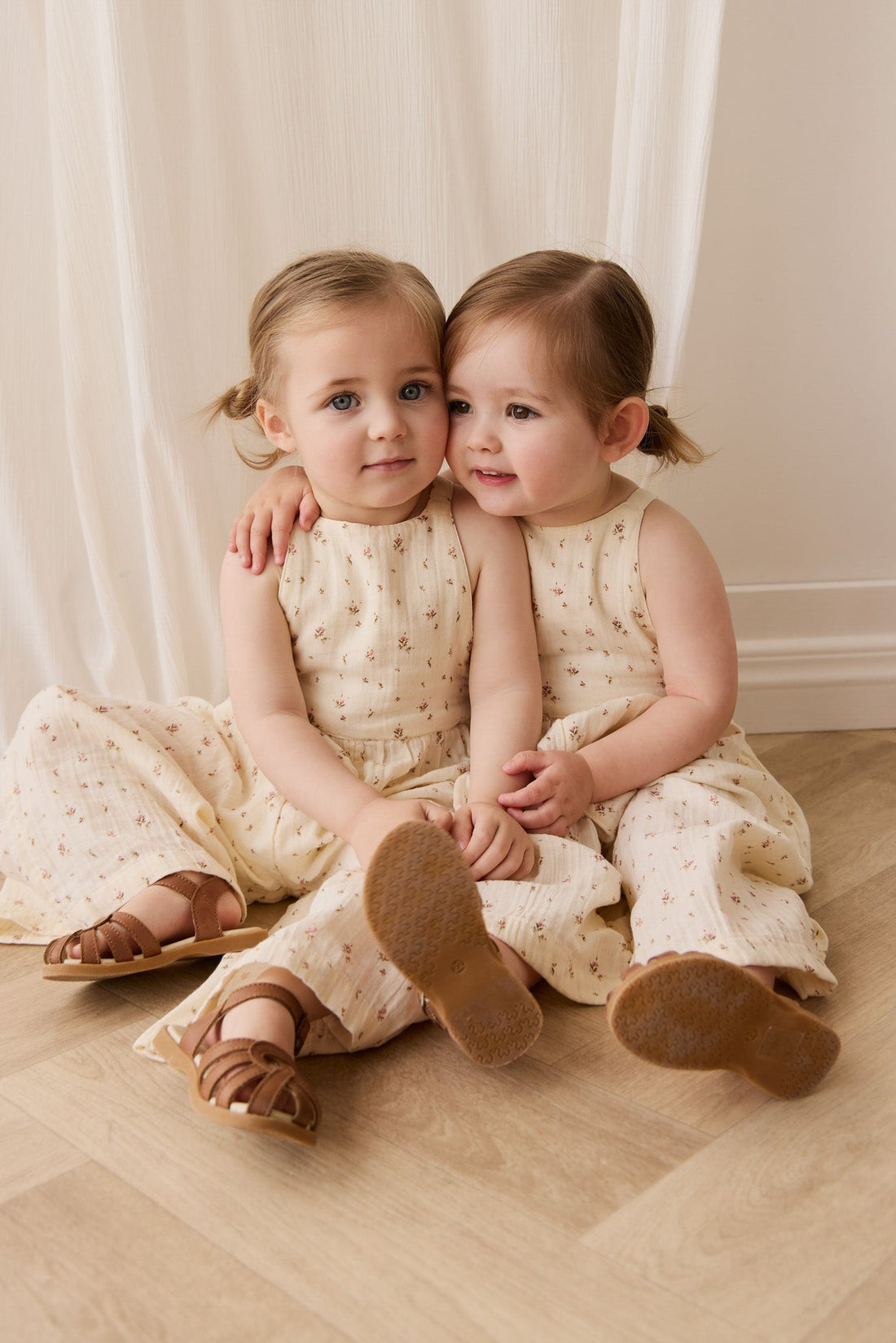 Organic Cotton Muslin Lana Jumpsuit - Dina Antique Childrens Jumpsuit from Jamie Kay USA