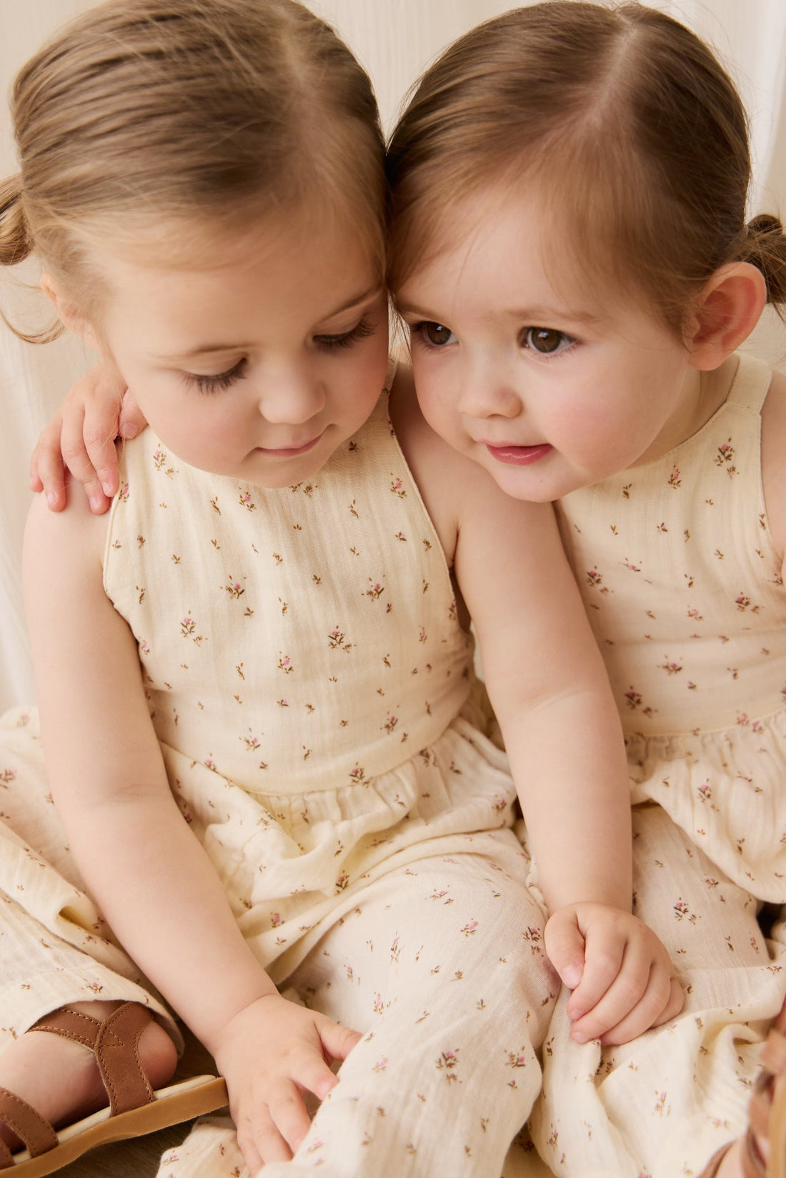 Organic Cotton Muslin Lana Jumpsuit - Dina Antique Childrens Jumpsuit from Jamie Kay USA