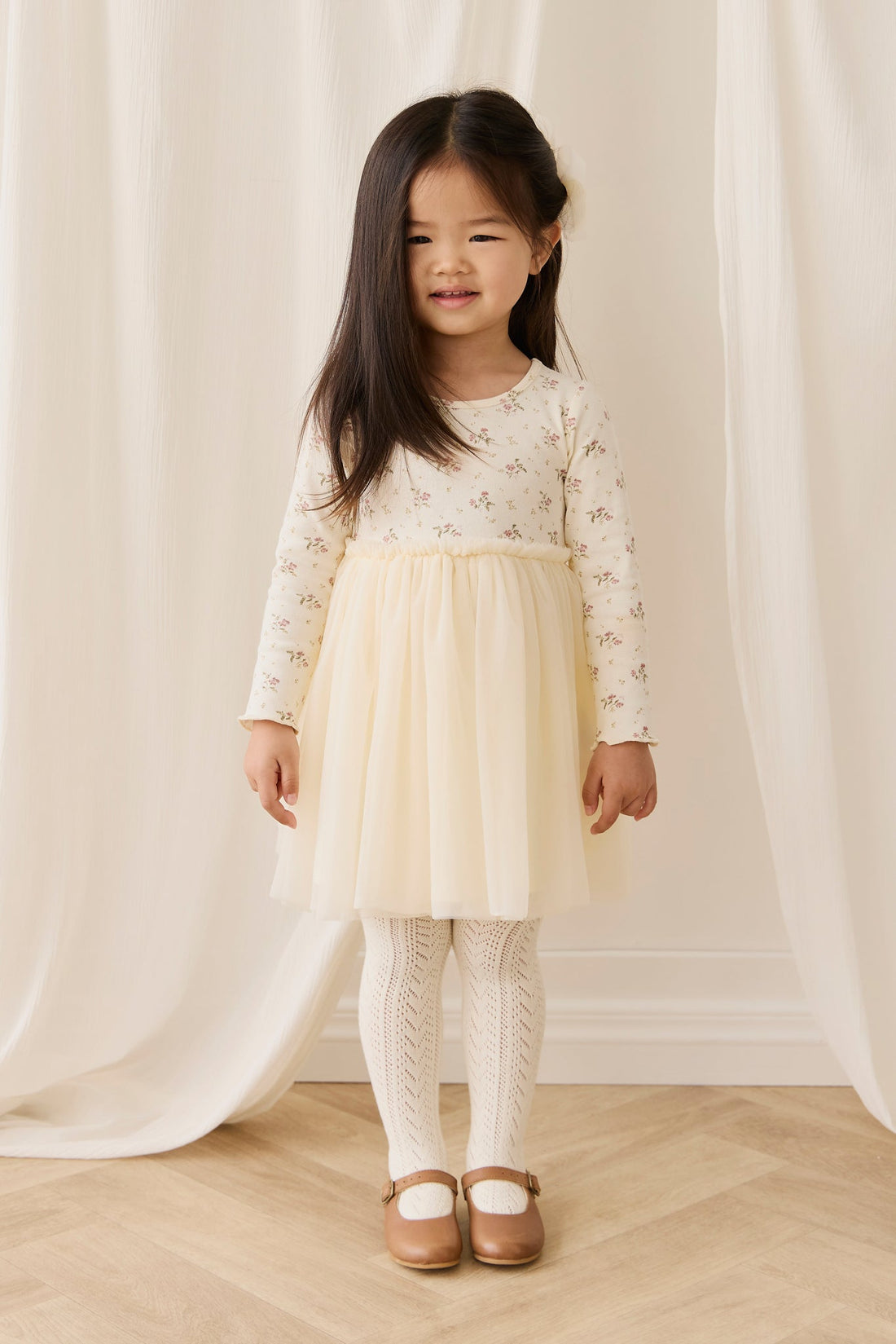 Anna Dress - Thelma Egret Childrens Dress from Jamie Kay USA