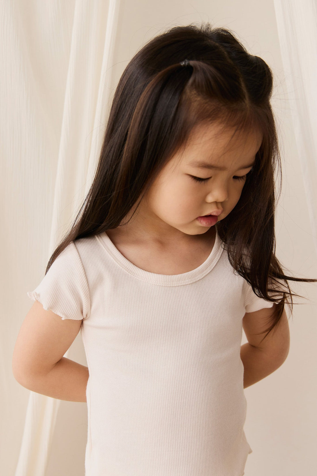 Cotton Fine Rib Ines Top - Blushed Rose Childrens Top from Jamie Kay USA