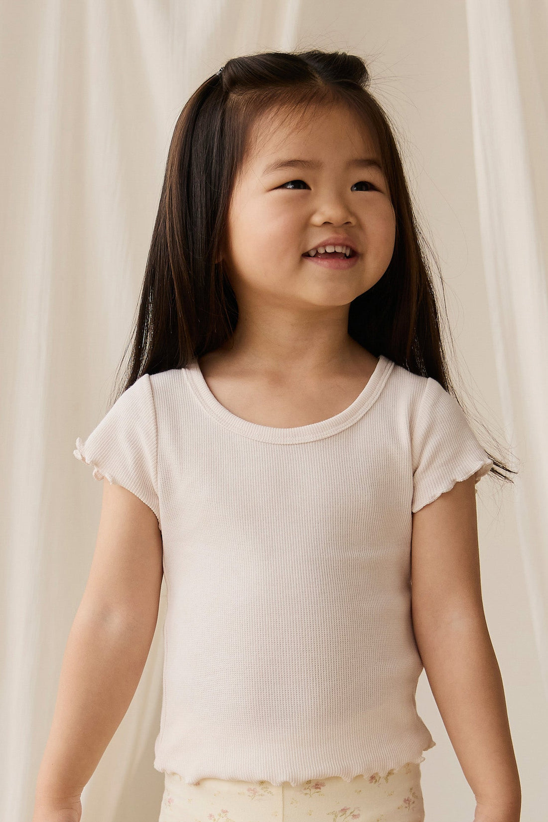 Cotton Fine Rib Ines Top - Blushed Rose Childrens Top from Jamie Kay USA