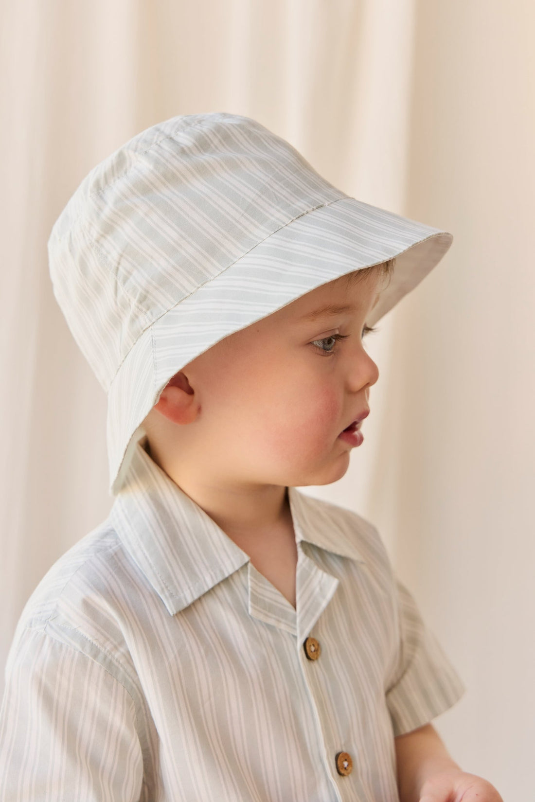 Organic Cotton Bucket Hat - Variegated Stripe Shoreline Childrens Hat from Jamie Kay USA