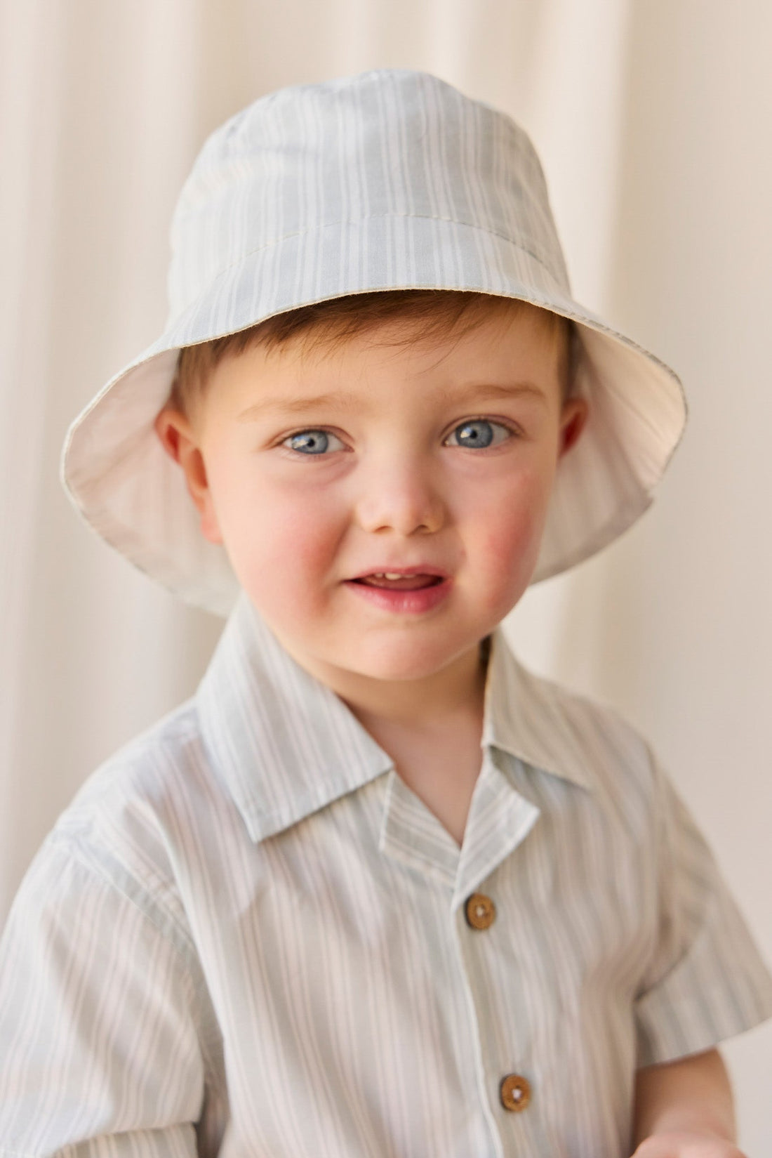 Organic Cotton Bucket Hat - Variegated Stripe Shoreline Childrens Hat from Jamie Kay USA