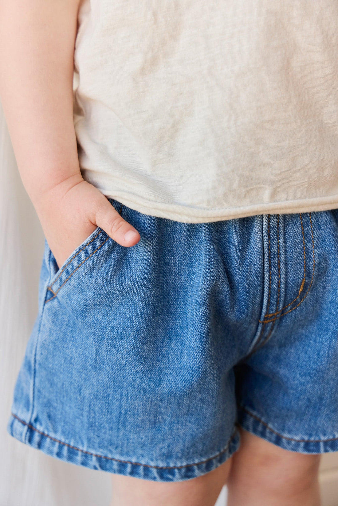 Reid Denim Short - Vintage Denim Childrens Short from Jamie Kay USA